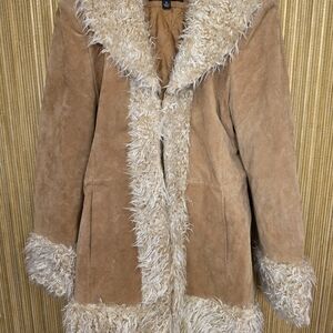 Giacca Tan Teddy Jacket with Faux Fur Trim